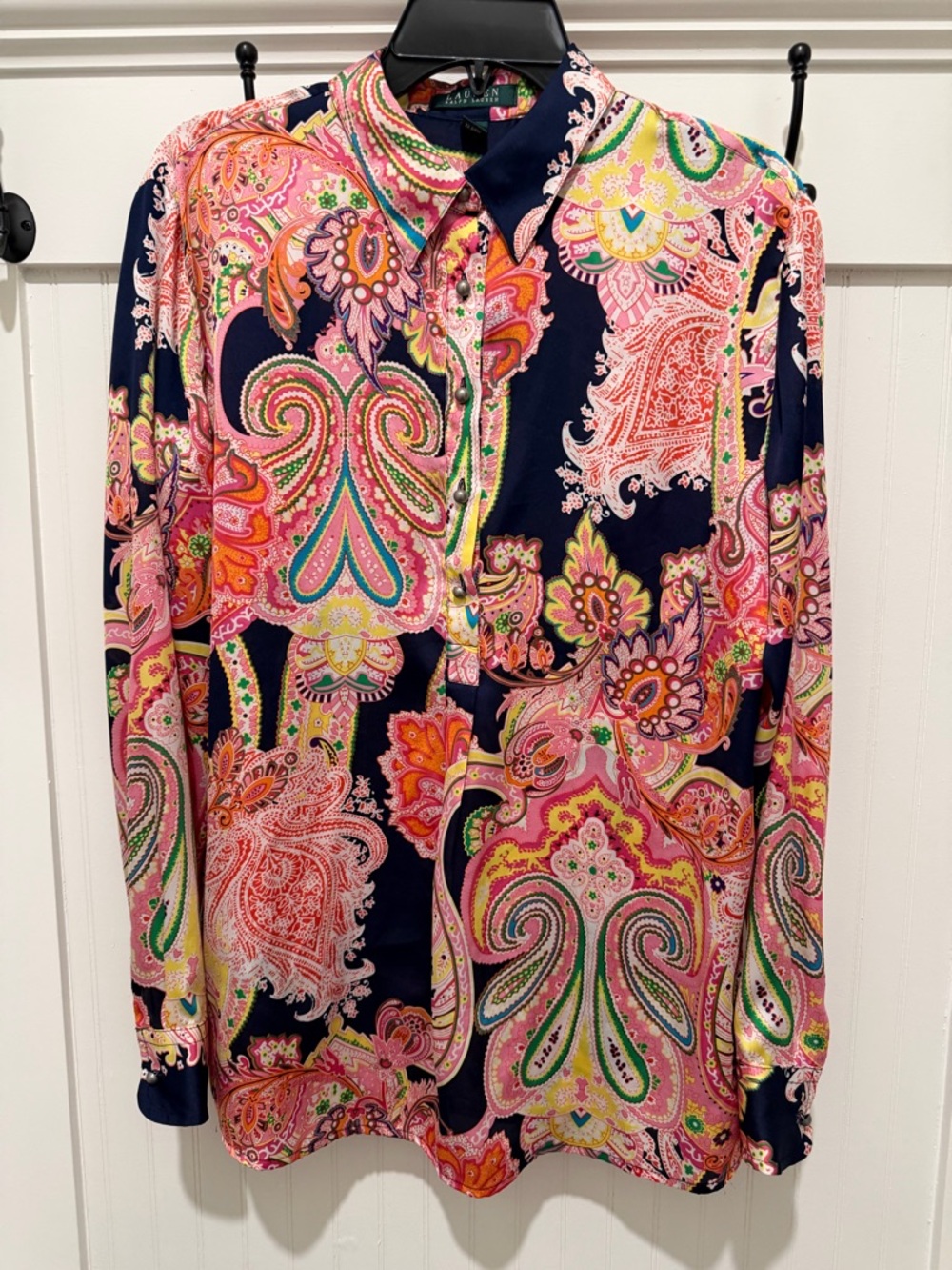 Lauren Ralph Lauren  Paisley Long-Sleeve Blouse Size L